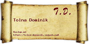 Tolna Dominik névjegykártya